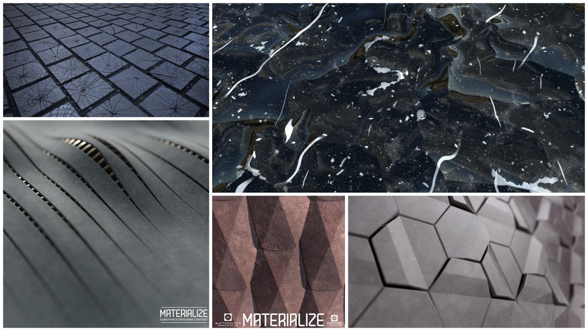 Substance3D's tweet photo. Some other cool entries last week in #MATERIALIZE contest!
Join the party and show us your #SubstanceDesigner skills!
https://t.co/we2Y4ktrv4
#vfx #productdesign #gameart #archviz https://t.co/5EHf0Jb21L