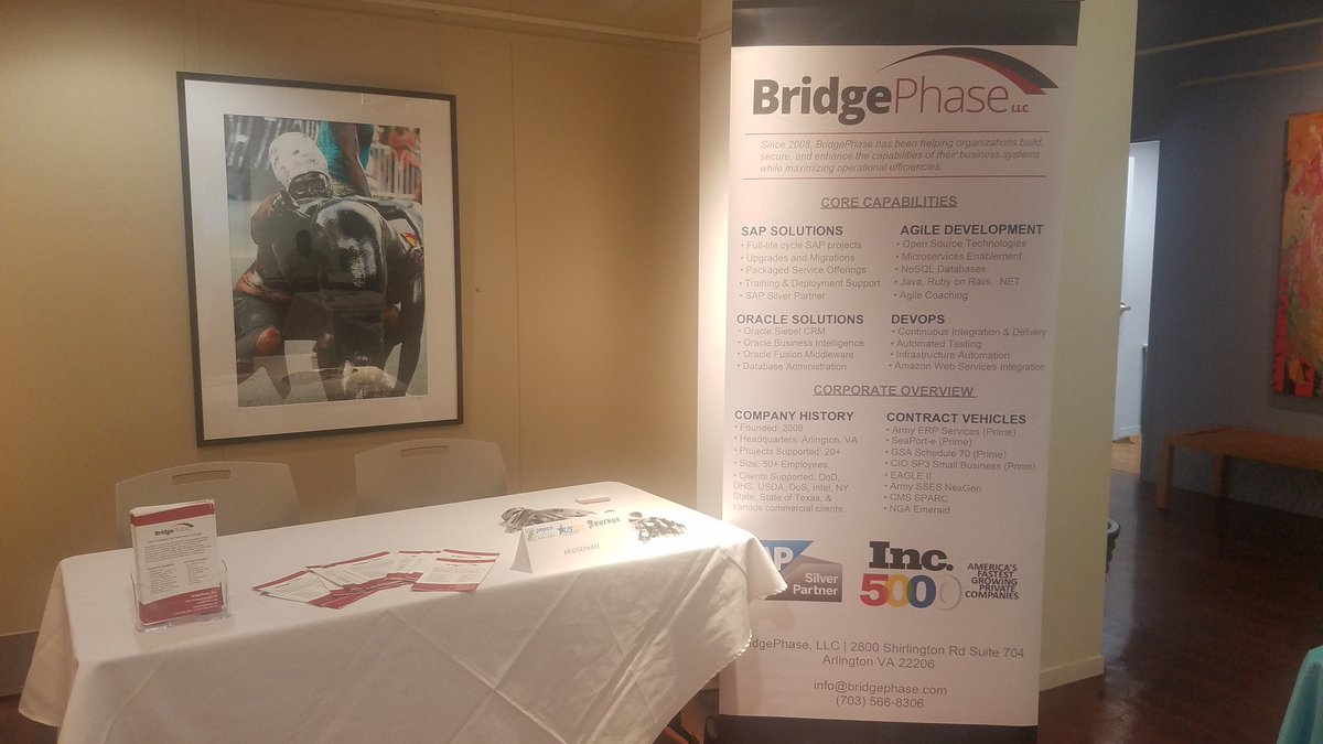 BridgePhase's tweet photo. Come learn about opportunities with BridgePhase at the WOTWON Career Fair at Pepco Gallery in Chinatown! #CareerFair #WashingtonDC https://t.co/pLzIveLUMD