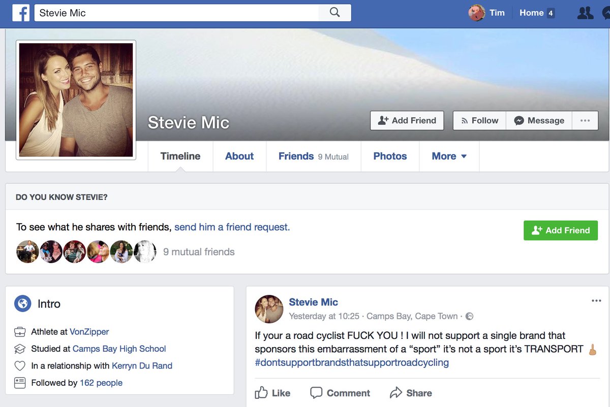 Hey, @vonzipper <a href="/VonZipper/">V O N Z I P P E R</a>SA I think one of your 'athletes' might need some social media lessons.