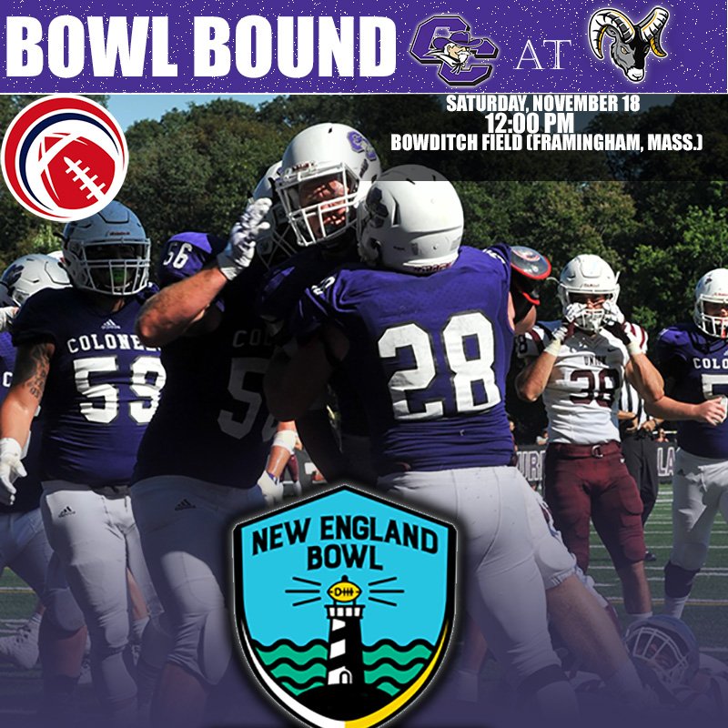 NEWS | <a href="/CurryFootball/">CurryFootball</a> Earns First Postseason Bid Since 2009, Will Play Framingham State in New England Bowl on Saturday → goo.gl/BTPYp3 #GoColonels #BleedPurple #CCCFB