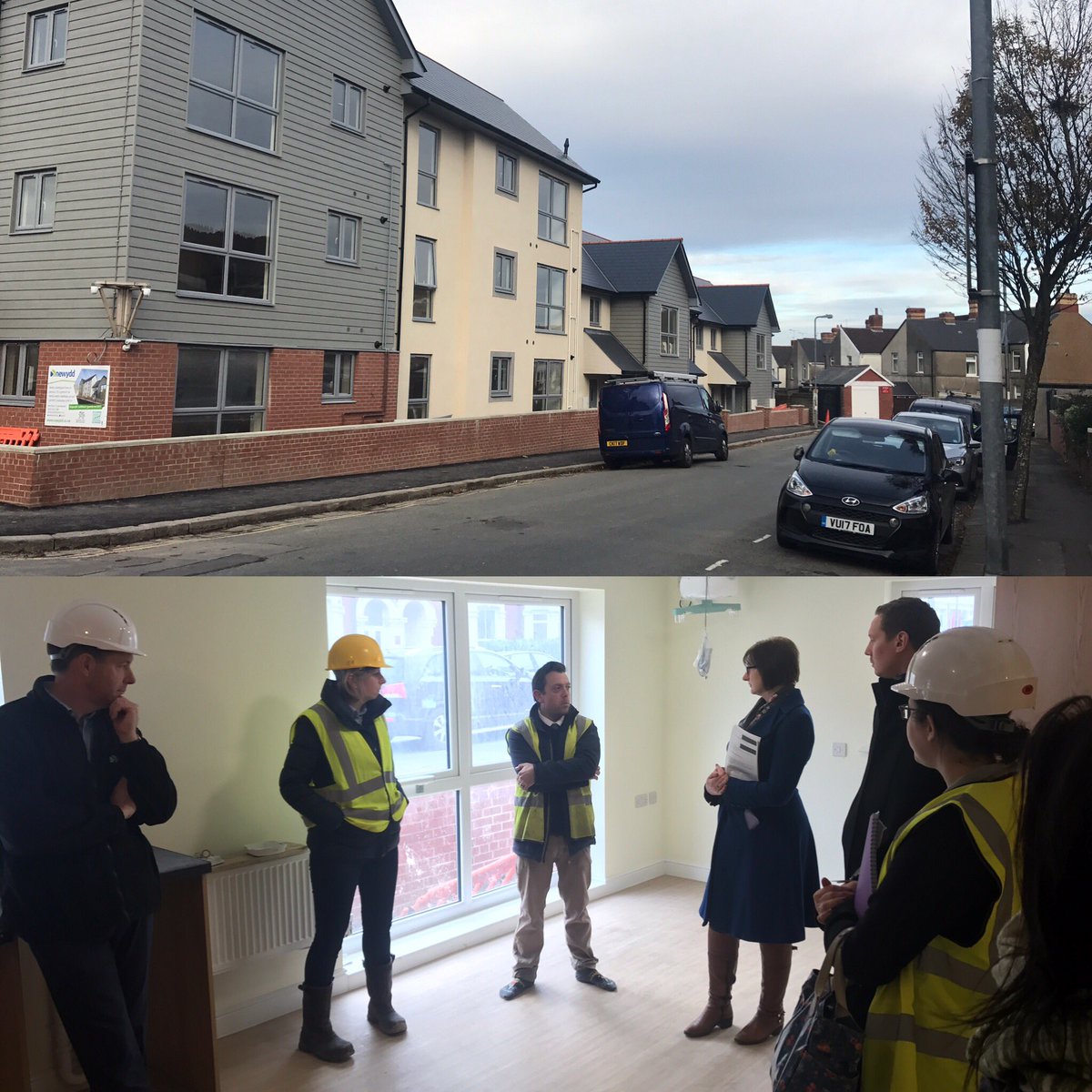 @NewyddHousing delighted to welcome <a href="/WelshGovernment/">Welsh Government</a> to our new homes development at Woodland Road, Barry. Delivering the affordable homes agenda takes the commitment of so many #affordablehousing #teamwork #partnership thank u <a href="/WelshGovernment/">Welsh Government</a> &amp; <a href="/VOGHousing/">Vale Housing</a> for the support