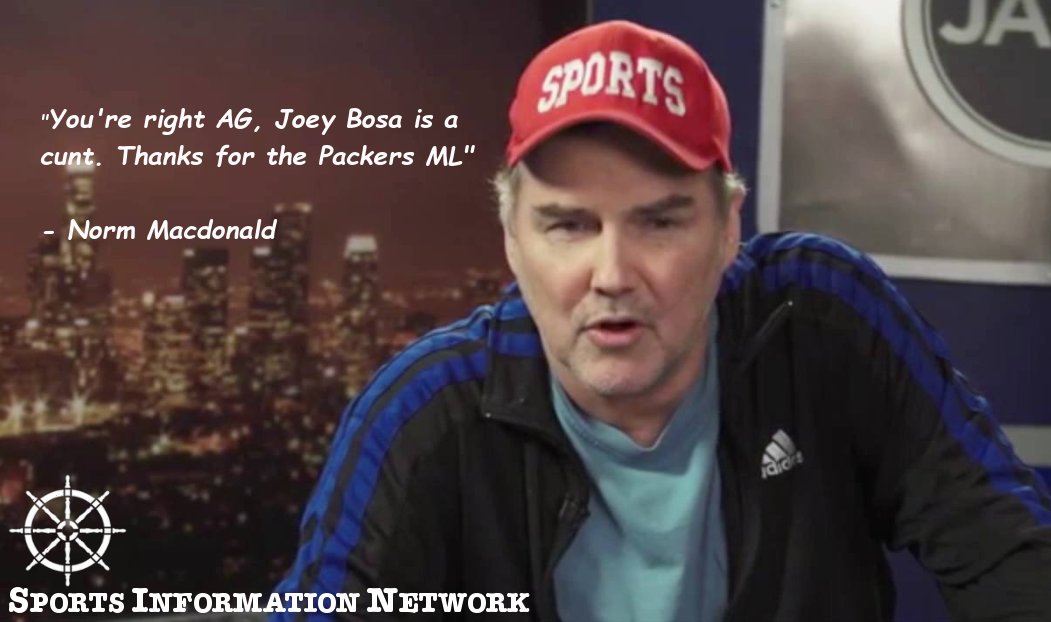 SportInfoNet's tweet photo. High praise from a fellow Canadian @AnonymousGamblr. Any time @normmacdonald https://t.co/3gJYRBYTBT https://t.co/PZYNZgbSvc