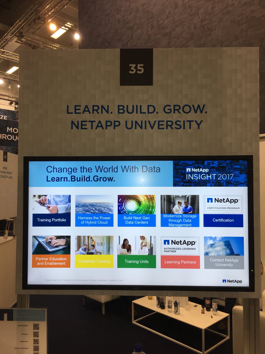 PeteBrooker's tweet photo. Stop by and see the awesome @NetAppU Team at #NetAppInsight Central Booth #35 https://t.co/r4Y5j60e9w