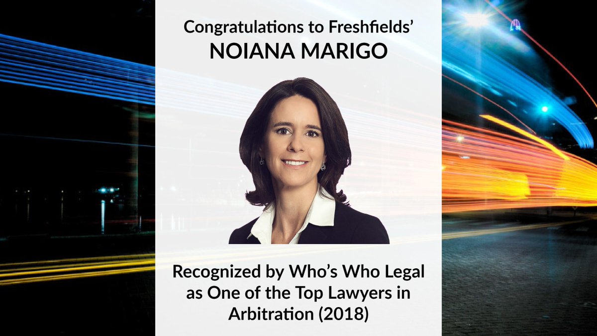 CarolineRichard's tweet photo. Congratulations to @Freshfields partner @NoianaMarigo for being recognized as one of the top lawyers in arbitration by @WhosWhoLegal: https://t.co/7jLSWRbczX #WhosWhoLegal #Arbitration https://t.co/bvoRYH265i