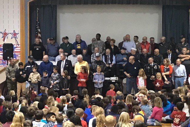 Proud to honor our veterans at an all school assembly <a href="/SASD_OakRidge/">Oak Ridge Elementary</a> #SASDPride