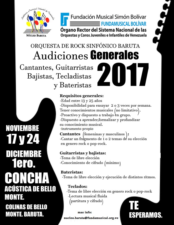 ¡Abiertas las Audiciones!