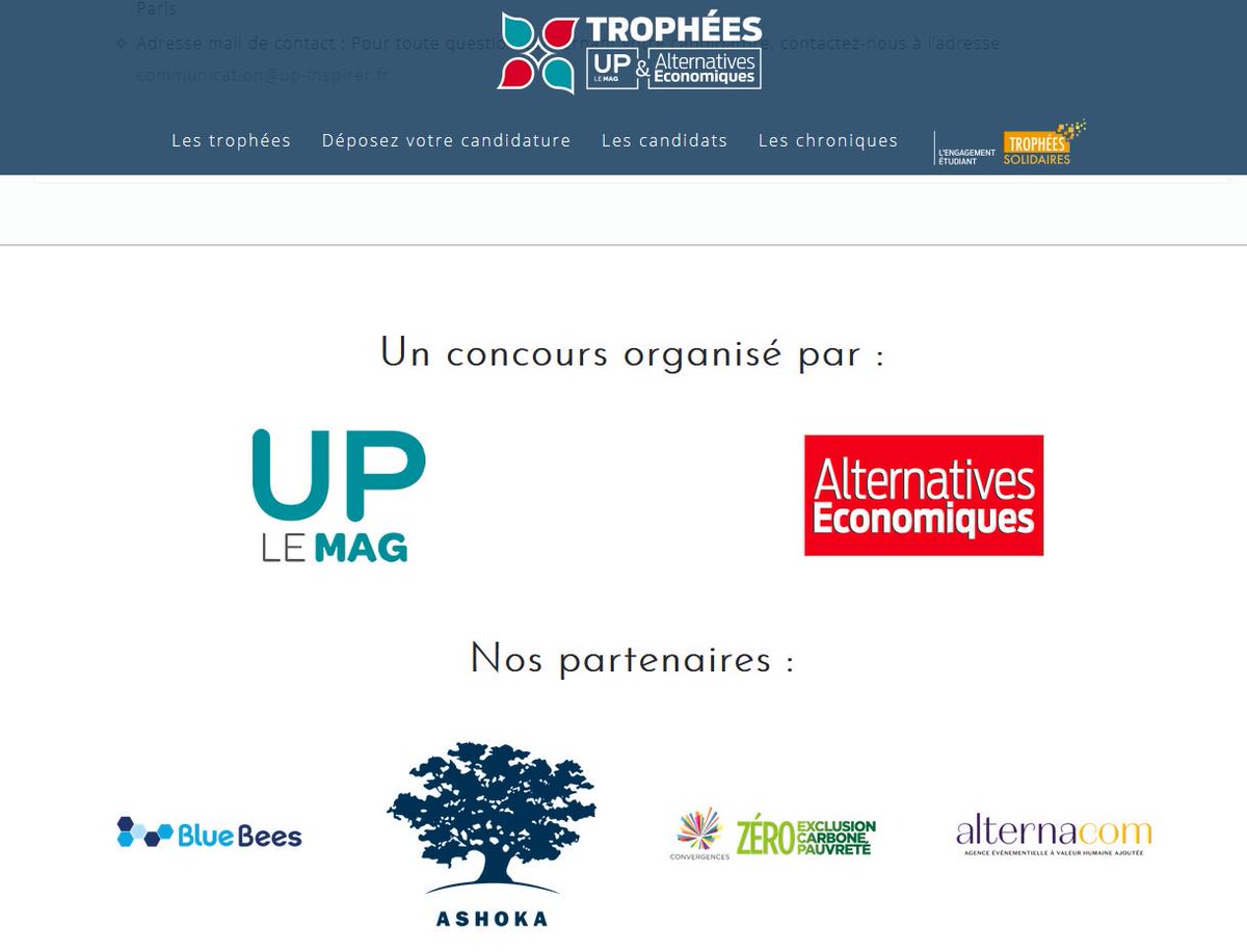 credit_coop_'s tweet photo. .@UP_MAG_ et @AlterEco_ lancent cette année la 1ère édition des Trophées UP-Alternatives Economiques. 4 Trophées 🎓et 2 Coups de Cœur ♥️, qui s’adressent à tous et récompensent ceux qui font bouger les lignes.
https://t.co/VTAJhARMNI
#ESS https://t.co/LeU0l5QTII