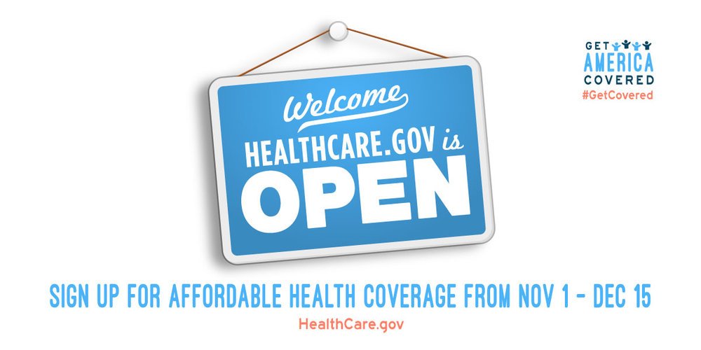Spread the word: Healthcare.gov is open for business! Sign up for affordable health coverage today and #GetCoveredNow