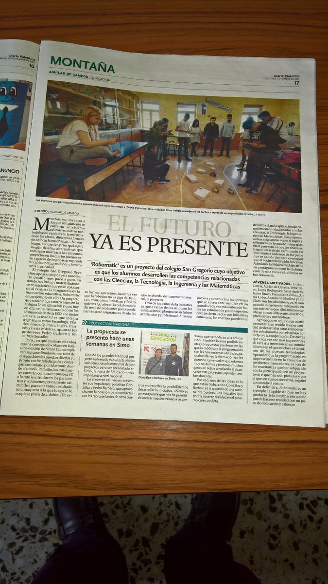 javiramossancha's tweet image. El futuro ya es presente en @colsangregorio gracias al proyecto #Robomatic con @jonathandepina y @BarberoCorral vía @DiarioPalentino