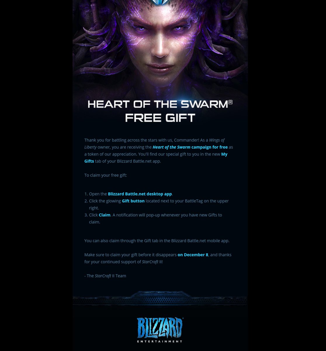 why did blizzard.net give me starcraft for free