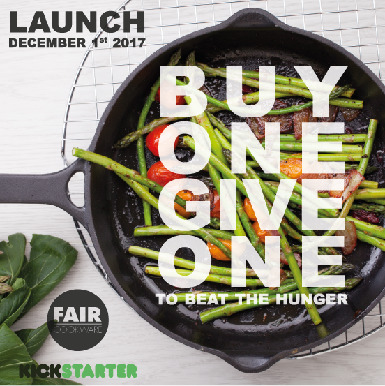 FairCookware's tweet image. FAIR Cookware is a Kickstarter project which will be launched on December 1 st . Our project ‘Care For Hunger’ is based on a ‘buy one, give one’ philosophy: our backers get the chance to join us by buying a cast iron skillet and donating the exact same one through local Foodbank.