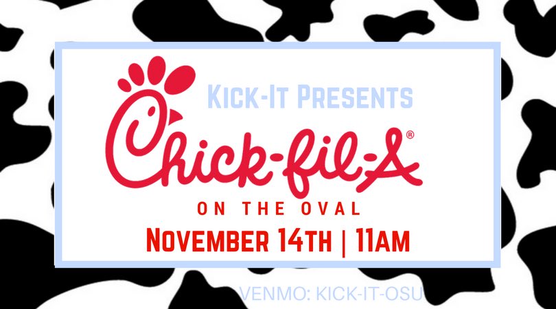 OSU_Kicks_It's tweet photo. Chick-Fil-A on the Oval tomorrow!!! 11am! https://t.co/Js5JETDOeQ