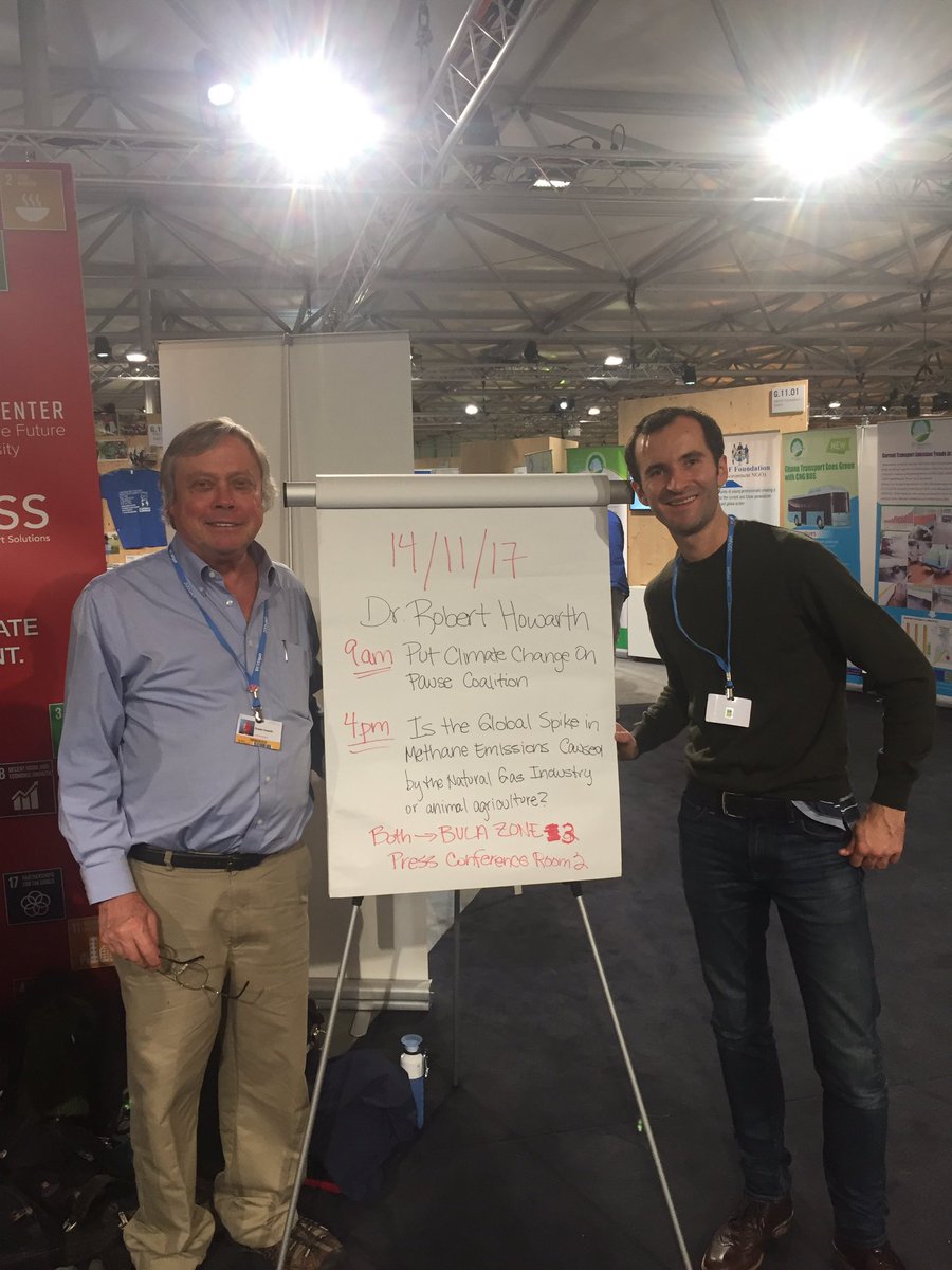 <a href="/Cornell/">Cornell University</a> Mark Pershin and @howarth_cornell getting excited about the launch of <a href="/ClimateonPause/">Put Climate on Pause</a> tomorrow morning <a href="/COP23/">COP23</a> <a href="/AtkinsonCenter/">Cornell Atkinson Center for Sustainability</a>