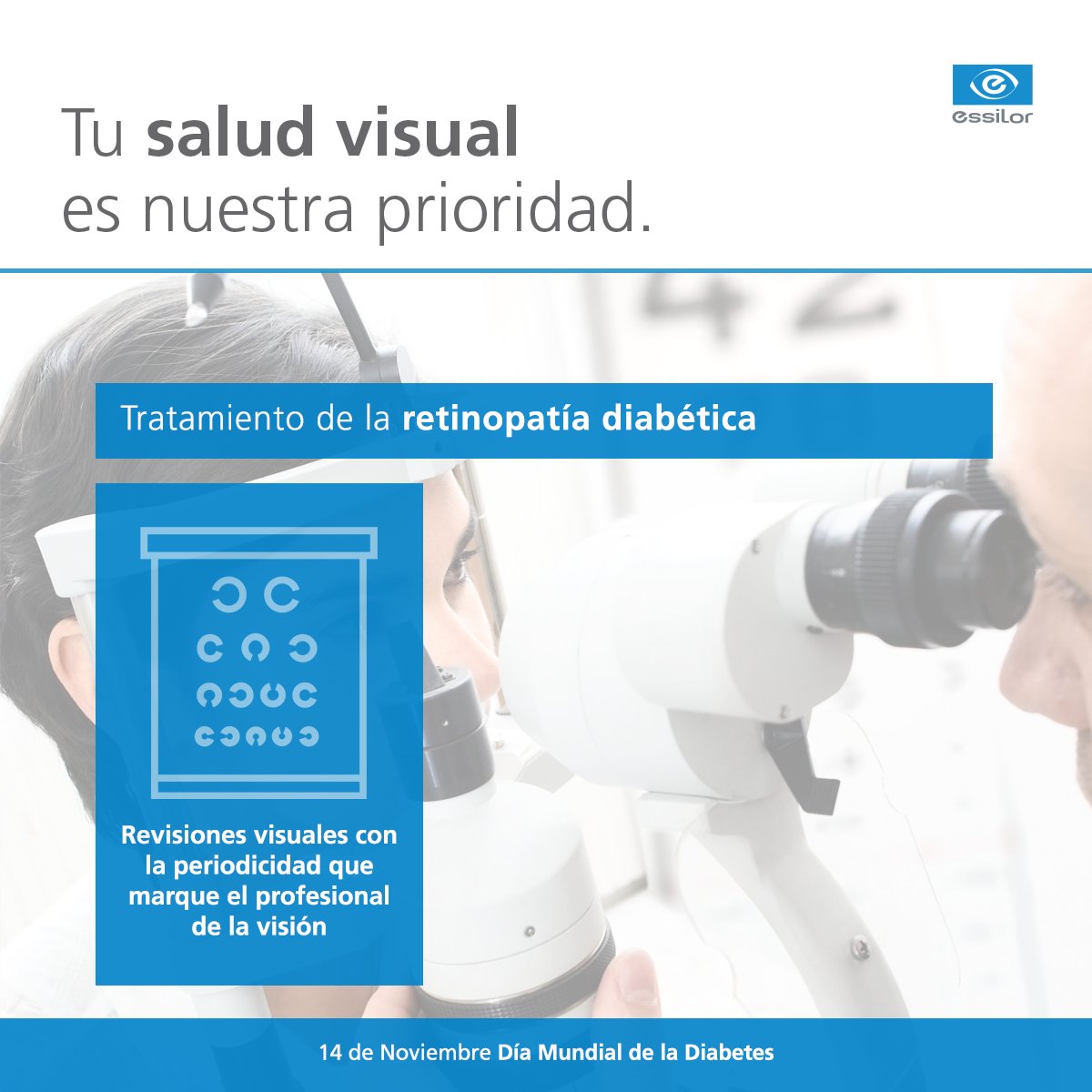 centralopticagu's tweet photo. Mañana es el #DíaMundialdelaDiabetes
Revisando tu vista periódicamente contribuyes a detectar futuros problemas en tus ojos.
Hazte el #Diabetest de Essilor Varilux https://t.co/uwK0755G1T