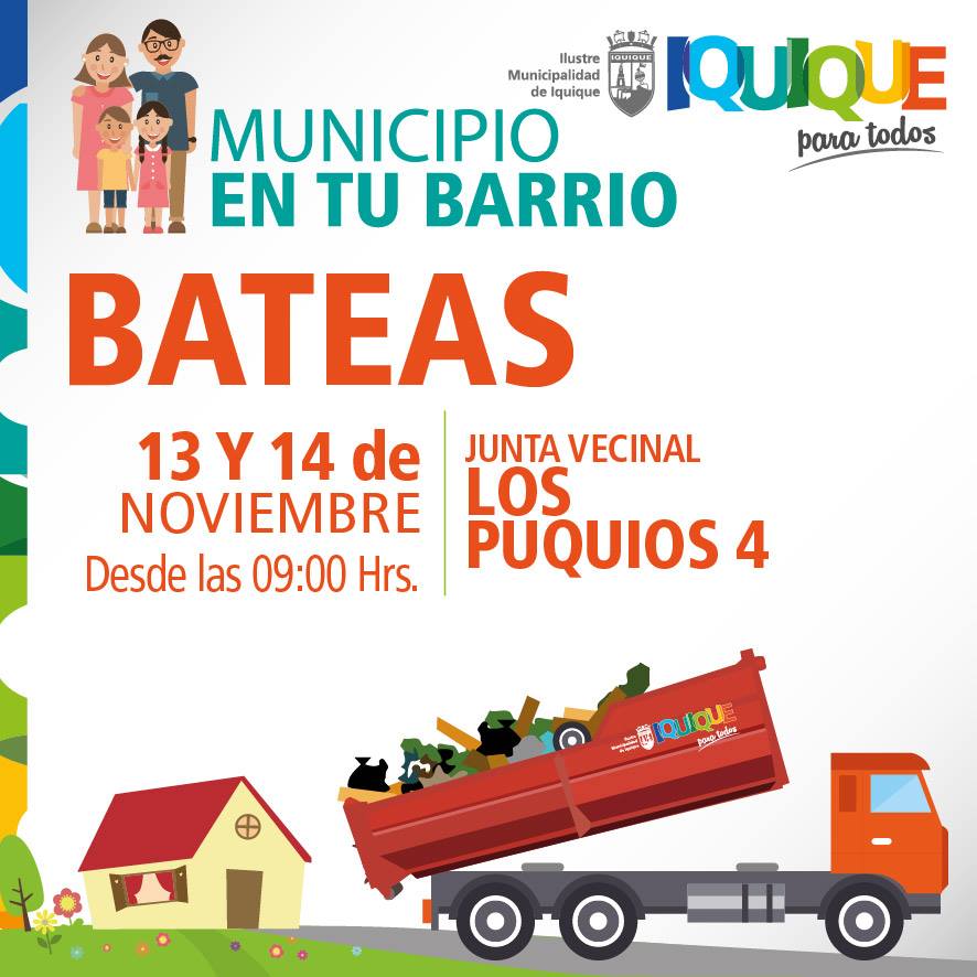 Comprometidos con la limpieza: <a href="/Iquiquedetodos/">Municipalidad de Iquique</a> Bateas de aseo y ornato llegan a la junta vecinal "Los Puquios 4" de #iquique➜ goo.gl/H26uC8