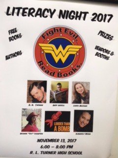 RLTLibrary's tweet photo. Come join us @RLTLibrary for the annual CFBISD #literacynigt2017
Fight Evil! Read Books! https://t.co/c92CR1mA0v