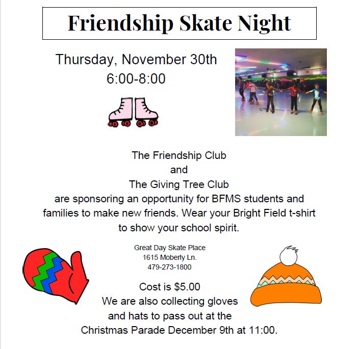 Mark your calendar for this fun skating event on Thursday, November 30th!