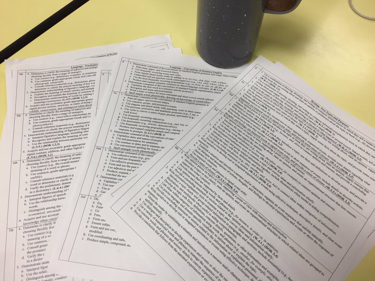 ma_me0521's tweet photo. Preparing for our KU Writing class by digging into writing and language standards! #NTPPD #personalizedPD #ProDrivenPD #researchphase https://t.co/udtc32BTZY