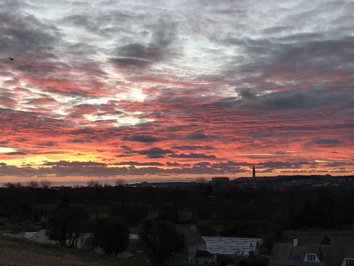Amazing #sunset over #StHelier this evening. #beautifuljersey