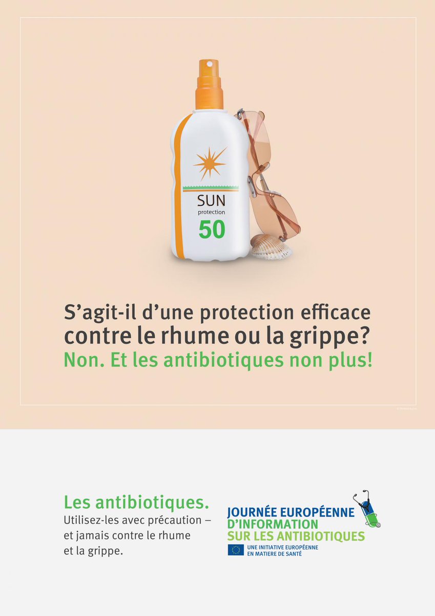 CPIASNA's tweet photo. Les antibiotiques utilisons les avec précaution et jamais contre la grippe ou le rhume ! #EAAD_FR #KeepAntibioticsWorking
#AntibioticResistance https://t.co/87UwQClG5o