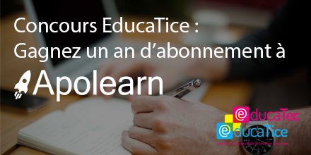 apolearn's tweet image. Participez à notre concours #EducatecTice, et tentez de gagner l'un des 10 abonnements annuels à @Apolearn offerts
bit.ly/apolearneducat… @Edu_Num #EcoleNumerique #ClasseInversée