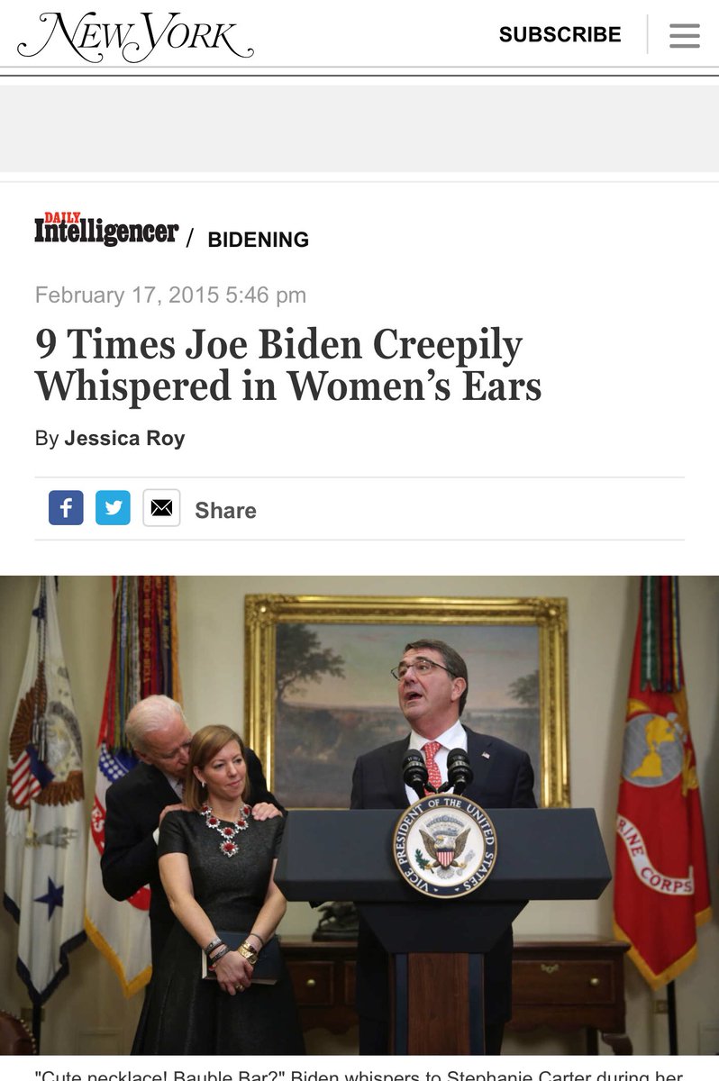 The media has even acknowledged that former Vice President Joe Biden clearly has a problem controlling his behavior around women and young girls.
