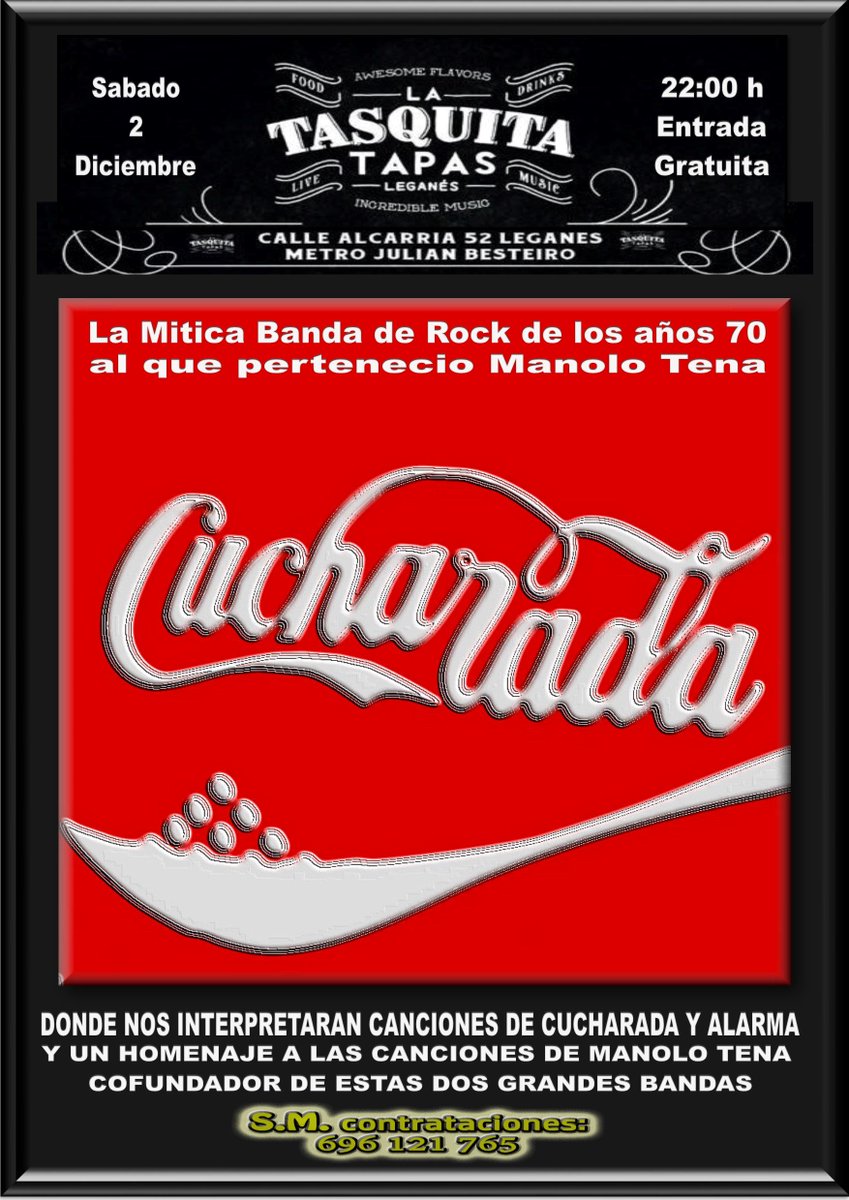CucharadaRock's tweet photo. proximo concierto https://t.co/xDtZW5wdiy