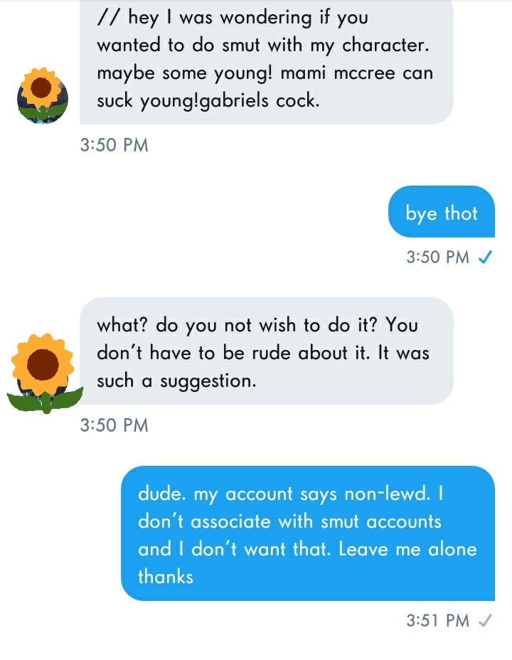 ━ [ please PLEASE do not ask for smut on this account. by far this has been the worst thing to encounter with. ]