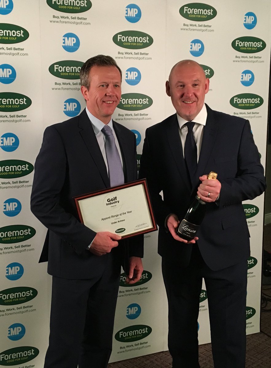 Back to back for <a href="/UAGolf/">Under Armour Golf</a> at annual @ForemostGRIP industry awards as apparel range of the year. 🏆🏆🏆 #foremostawards