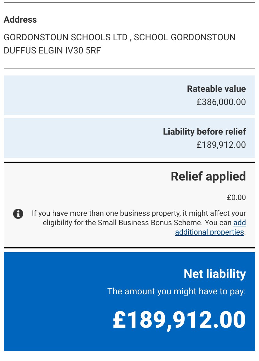 JohnJohnwilsons's tweet photo. @MrMalky @gordonstoun @georgegalloway Taxpayer money is being given indirectly through:
Business Rate exemption up to 100% (£189,912 per annum)
Capital gains tax exemption (disposed of Aberlour House (would have paid £400,000 in tax)
VAT exemption for charging for their services (£2,899,850.60 per annum) https://t.co/ekP2fw3VA6
