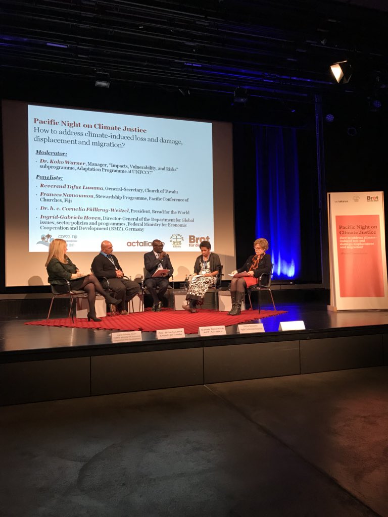 simonchambers (@simonchambers) on Twitter photo Always the people affected should be at the centre of the response says Cornelia Fullkrug-Weitzel at the #Pacific Night hosted by <a href="/brot_furdiewelt/">Brot für die Welt</a> and <a href="/ACTAlliance/">ACT Alliance</a> at #COP23 tonight. Always the people affected should be at the centre of the response says Cornelia Fullkrug-Weitzel at the #Pacific Night hosted by <a href="/brot_furdiewelt/">Brot für die Welt</a> and <a href="/ACTAlliance/">ACT Alliance</a> at #COP23 tonight.