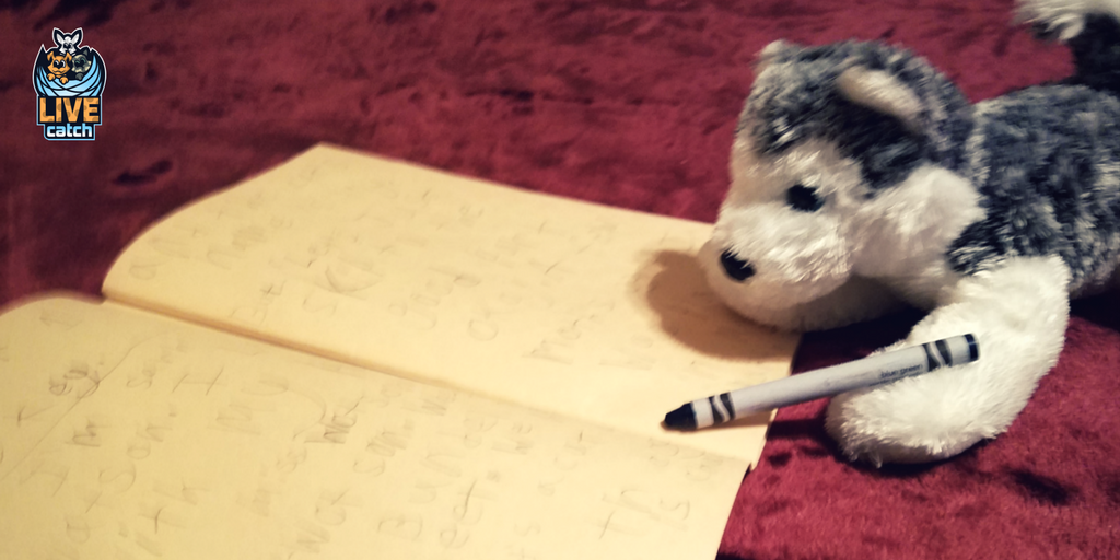 LIVEcatchGAME's tweet photo. "My writing will only get better the more my owner plays LIVEcatch."  Coming this Spring! https://t.co/uYhvkymi3Z  #PuppyLife #Kids #AugmentedReality #Games #Pets https://t.co/lZQiTHBu2Q