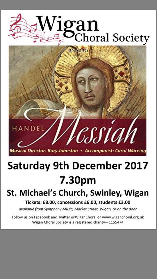 4 more rehearsals and then Christmas starts properly, with Wigan Choral's Messiah - fab soloists, players and choir!