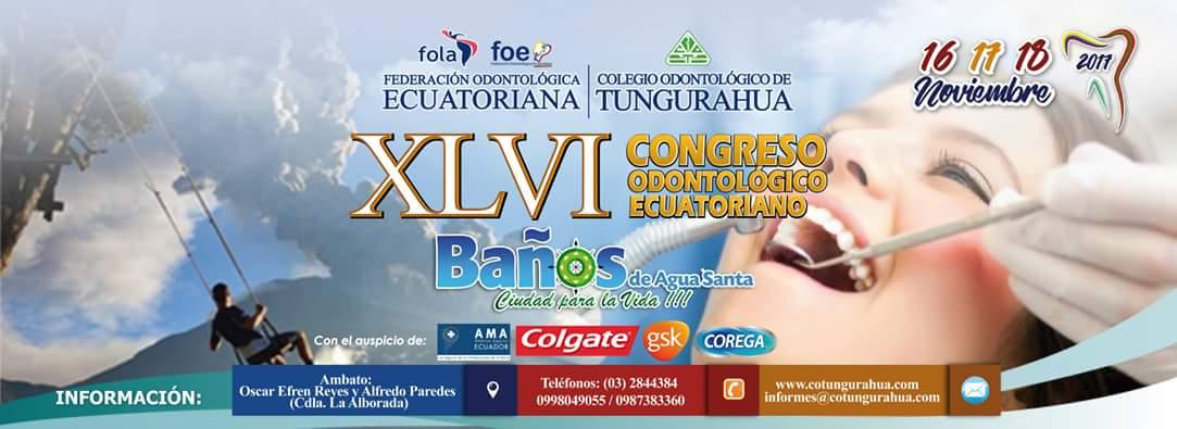 foeeconline's tweet photo. XLVI #CONGRESOODONTOLÓGICOECUATORIANO BAÑOS - ECUADOR
INFORMACIÓN: En Ambato
Telf: (03) 2844384 -0998049055/0987383360 informes@cotungurahua.com @foeeconline @Gorkiespinoza https://t.co/FA6VMJdaTd