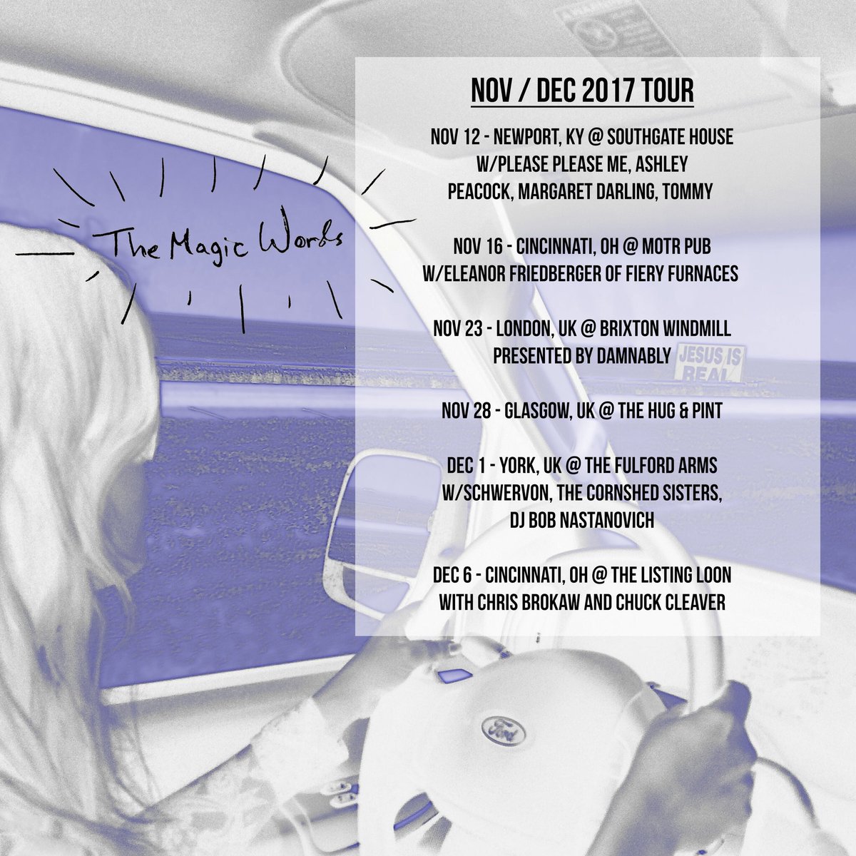 damnably's tweet photo. The Magic Words ( @muncie_girl from @wussymusic) 
Tour the UK this month. 
Ticket links @ https://t.co/D0kH4LoQfz https://t.co/AXSB7PnEwN