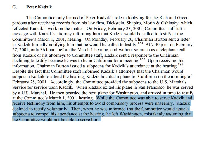 14) Before the hearing, and scared of testifying before Congress, Kadzik actually tried to avoid service of the Committee's subpoena.