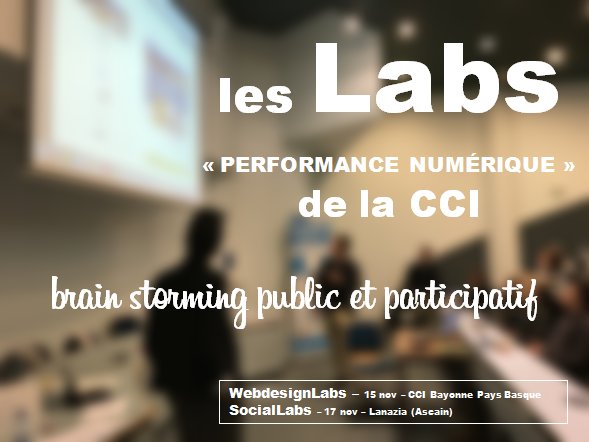 performancenum's tweet image. #WebdesignLabs mercredi 15 10h à la @CCIBayonnePB et #SociaLabs vendredi 17 9h à @Lanazia_Ascain :  deux ateliers tendance &quot;brain storming public et participatif&quot; cf bit.ly/2iRHd9A
