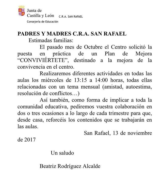 elespinar_org's tweet photo. El CRA San Rafael @ceipSanRafael Inicia un Plan de Mejora destinado a mejorar la convivencia en el centro. #conviv… https://t.co/iapL4oGdYf https://t.co/xrrcBAJYcY