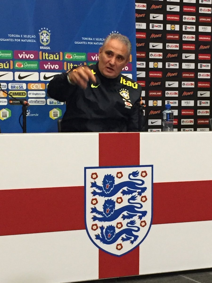 Brazil coach says England are one of favs for the World Cup with the youth of Harry Kane and experience of Gary Cahill &amp; England’s tradition