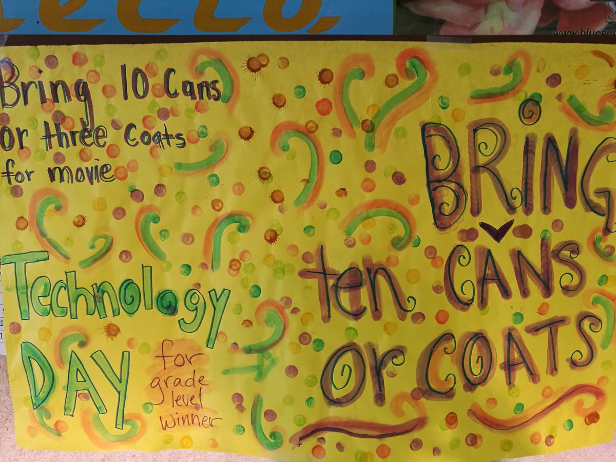 Counselor_Ms_D's tweet photo. Our K-5 kids collect coats + cans for those in need this season! Recording, calculating + comparing per grade level! Who will win? @ElementaryMcbee #whymcbee #welovelegacy @ALegacyofGiving https://t.co/jOhU4wNVC8