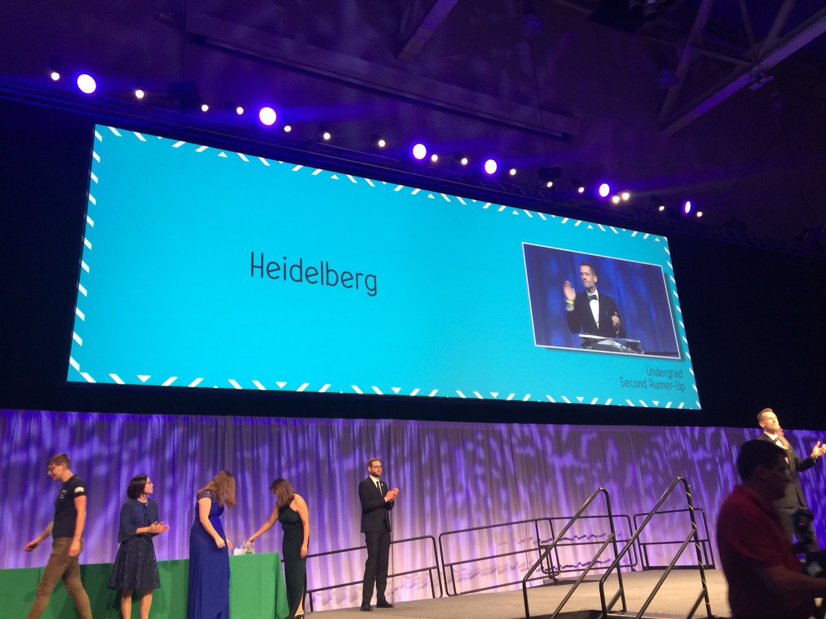 iGEM Headquarters (@igem) on Twitter photo Congratulations to <a href="/iGEMHeidelberg/">iGEM Heidelberg 2017</a> - Second Runner up undergrad section #iGEM2017 #GiantJamboree #ClosingCeremony Congratulations to <a href="/iGEMHeidelberg/">iGEM Heidelberg 2017</a> - Second Runner up undergrad section #iGEM2017 #GiantJamboree #ClosingCeremony