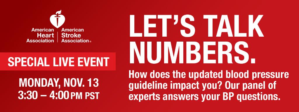 What questions do you have about high blood pressure? Join our live conversation with leading experts to discuss the latest science and guidance around controlling your pressure. spr.ly/6010DBj9Y