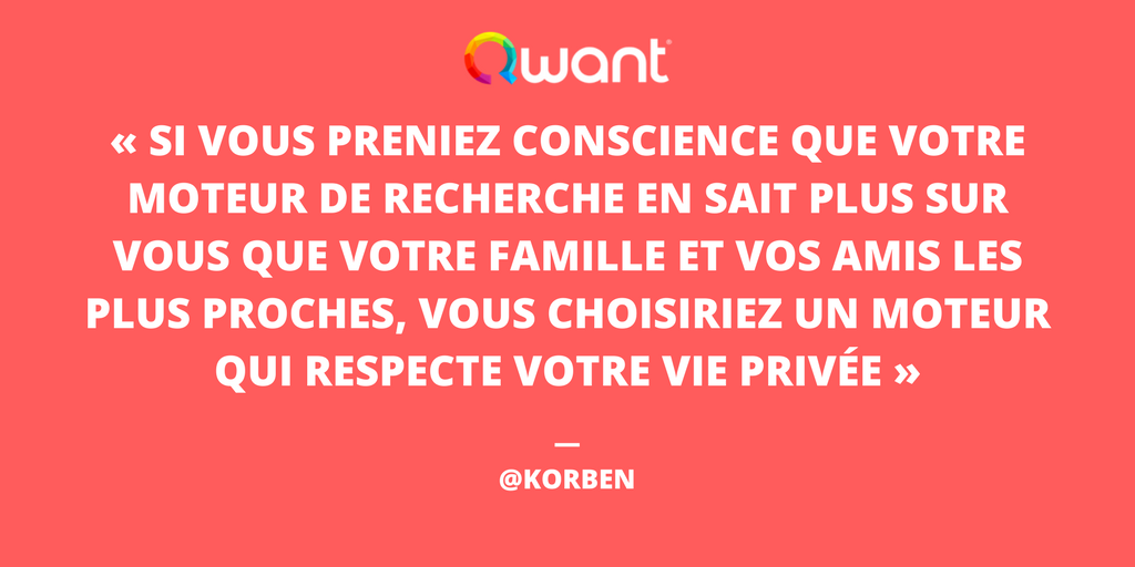 Qwant_FR's tweet photo. Quand un moteur de recherche en sait plus sur vous que vos proches, il est temps de se questionner sur les outils qu'on utilise au quotidien. #SwitchToQwant https://t.co/lq4pZo6Ewg