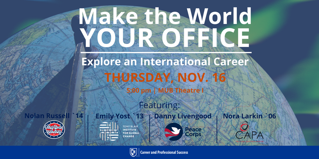 UNHCaPS's tweet photo. .@UNHStudents want to know what you can do with your foreign language or study abroad experience? Come check out the Int'l Career Panel! https://t.co/tBTy0cGdPu