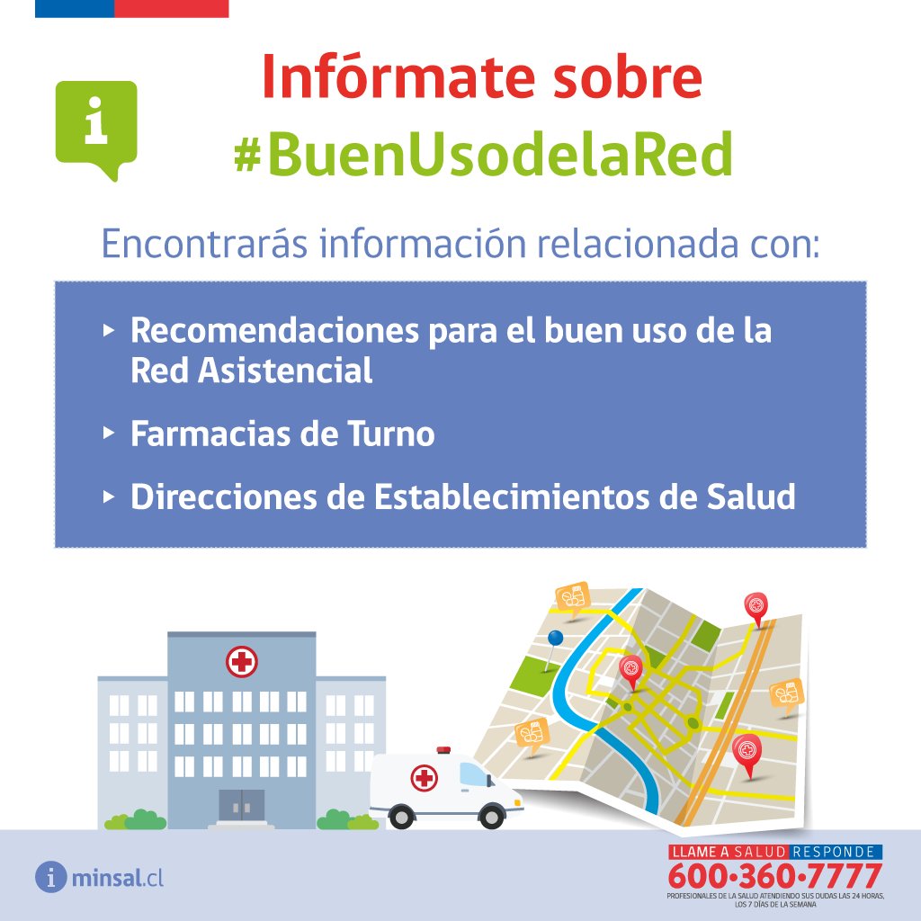 SSVinaQuillota's tweet image. Visita web.minsal.cl/buen-uso-de-la… 
▶Farmacias de Turno
▶🏥Establecimientos de Salud
▶Recomendaciones para #BuenUsodelaRed
▶SAMU131🚑
▶☎6003607777