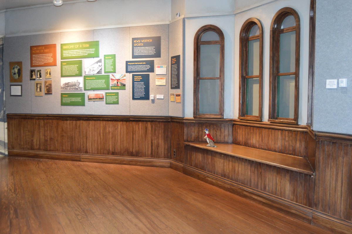 Trains played a very important role in connecting smaller towns with the city, and transporting goods across far distances. Come visit our life-size train depot! #BuffaloGroveIL #RauppMuseum #NotAllHeroesCanFly #RufusTheWeasel