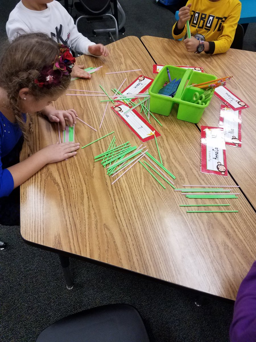 KJones_Readers's tweet photo. Oh no! Ms. Jones dropped all of her straws! Can these first graders help figure out how many she has? #chapmanrocks #mathfun #countingbytens https://t.co/jjO3EMKyK3