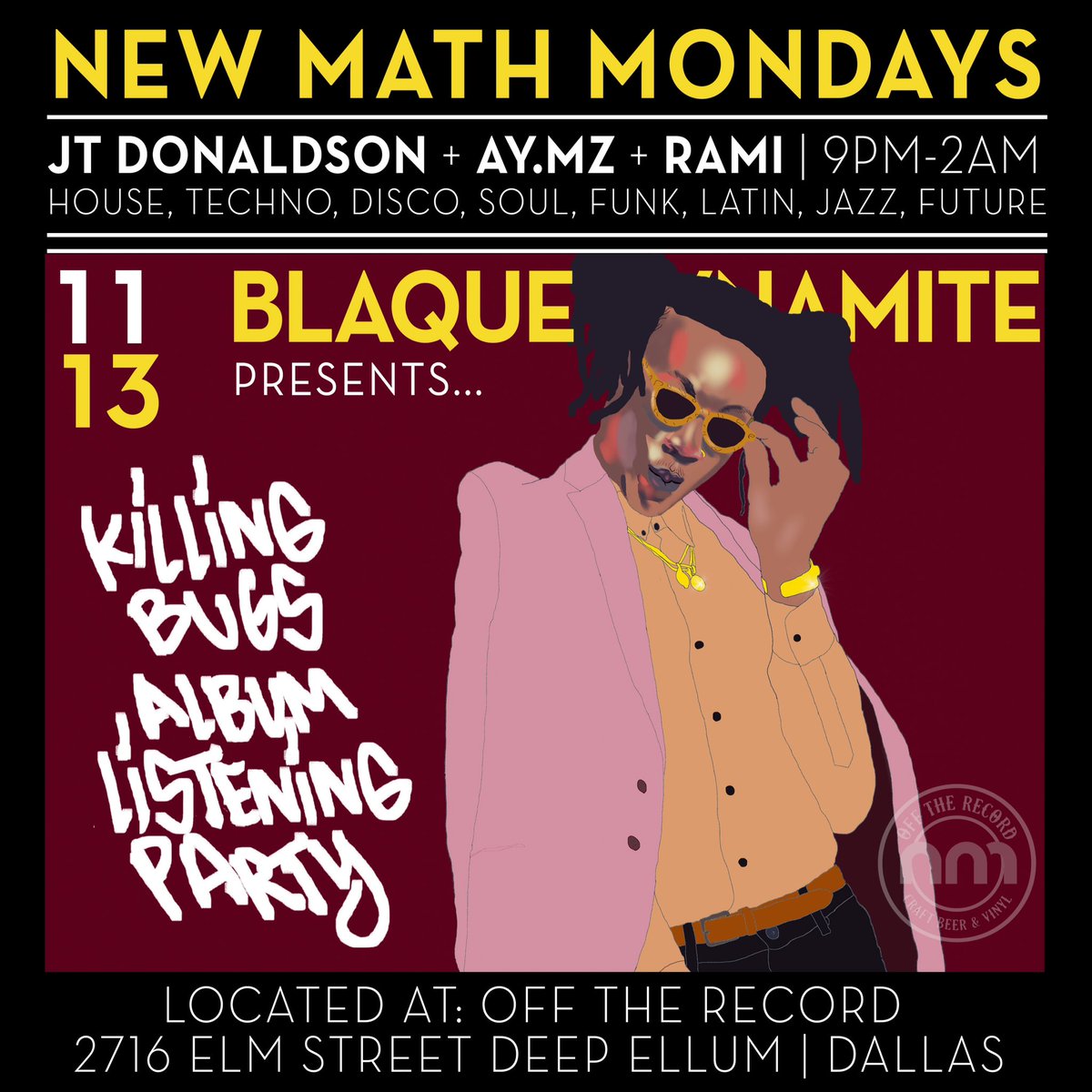 rami_tla's tweet photo. DJing at OTR tonight in Dallas, celebrating @blaquedynamite new record #KillingBugs 🚫🕷🚫🐛🚫🐜🚫🐞 come thru https://t.co/tX6nn5tUDG