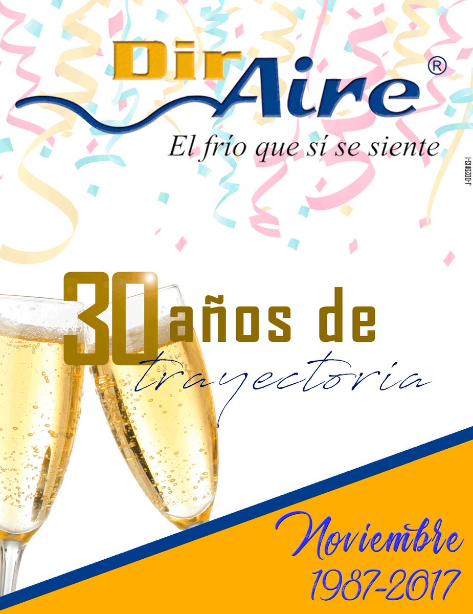DirAire's tweet photo. Este mes estamos de Aniversario, 30 años de trayectoria y seguimos sumando, orgullosos de ofrecerle la mejor calidad y variedad en aires acondicionados y refrigeración. https://t.co/bb9ZwtNsGH