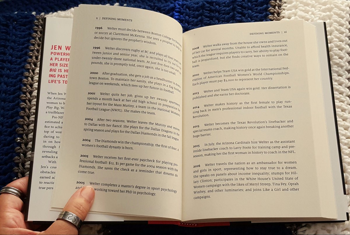 Otalia69's tweet photo. @ThomasBoydPR @jwelter47 #PlayBig is a must read about women trailblazers, thank you #DrJen for paving the way for all women in sports...all sports! And @NancyLieberman hit the nail on the head, you're a #masterofchange! #NFL 😉👭📚🏈❤ https://t.co/SUJ7geZERN